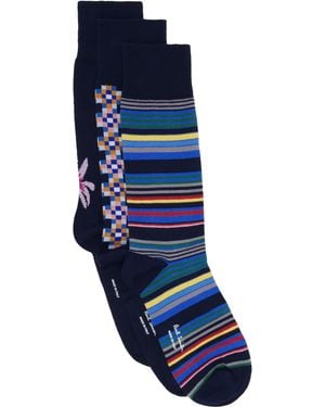 Paul Smith Three-Pack Seasonal Socks - Blue