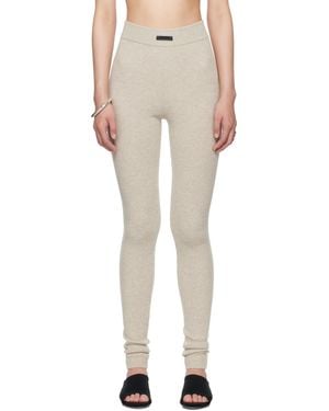 Fear Of God Taupe Soft Rib Leggings - Natural