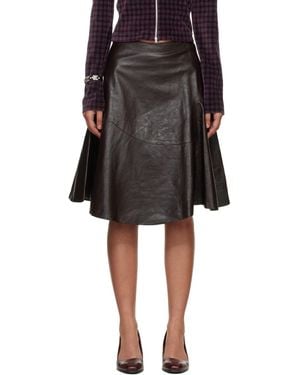 Our Legacy Waltz Leather Midi Skirt - Black