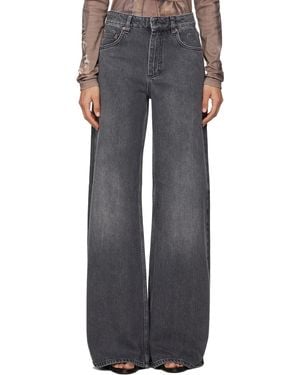 Marine Serre Moon Laser High-Waist Flare Jeans - Black