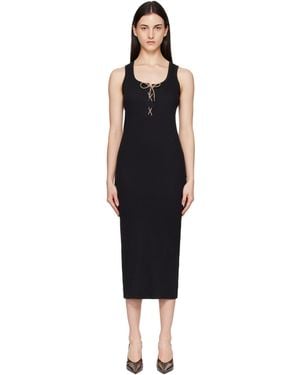 Burberry Lace-Up Midi Dress - Black