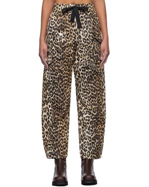 Ganni Duchesse Nylon Cargo Pants - Brown