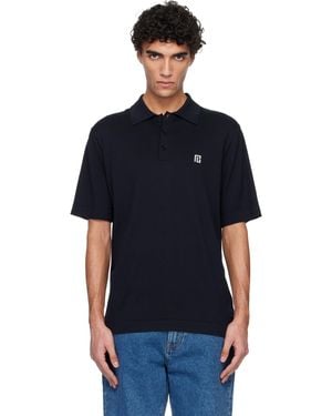 Balmain Embroidered Cotton Polo - Blue