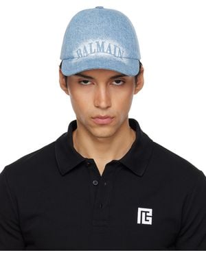 Balmain ブルー デニム キャップ
