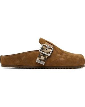 Burberry Tan Check Suede Urchin Loafers - Brown