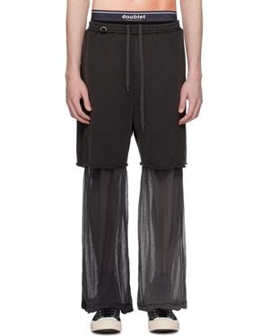 Doublet ブラック レイヤード スウェットパンツ