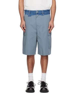MM6 by Maison Margiela Denim Waistband Cargo Shorts - Blue