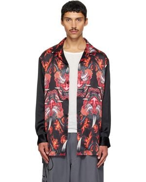 Y-3 Satin Graphic 'Beast' Shirt - Red