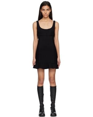 MSGM Black Ruffled Edge Mini Dress