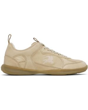 Burberry ベージュ Matrix レザースニーカー - ブラック