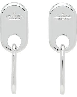 Acne Studios Chain Lock Earrings - White