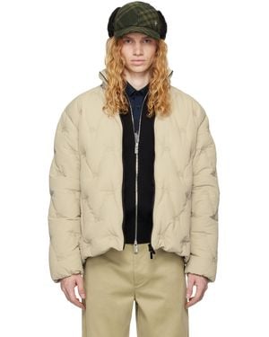 Burberry グリーン Ekd ナイロン パデッド ダウンジャケット - ナチュラル