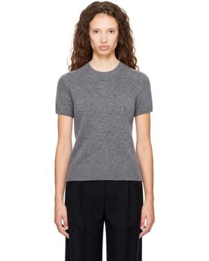 DUNST Half Sleeve Knit Top - Grey