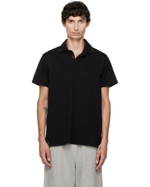 Les Tien Short Sleeve Rugby Polo - Black