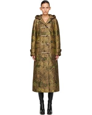 Dries Van Noten Jacquard Duffle Coat - Green