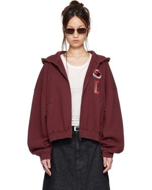 Lu'u Dan Bruce Lee X Lựu Đạn Burgundy Zip Hoodie - Red