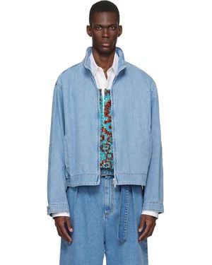 Dries Van Noten Zip Denim Jacket - Blue