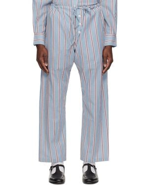Bode Regatta Stripe Pajama Pants - Blue
