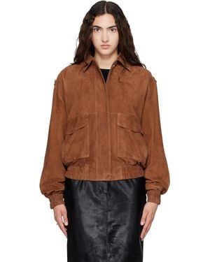 Arma Halti Suede Bomber Jacket - Brown