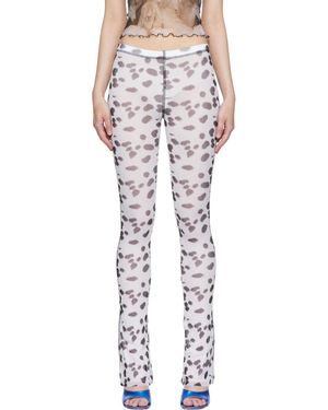 Priscavera Pantalon de survêtement blanc en nylon - Noir