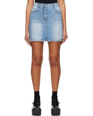Juun.J Destroyed Denim Miniskirt - Blue