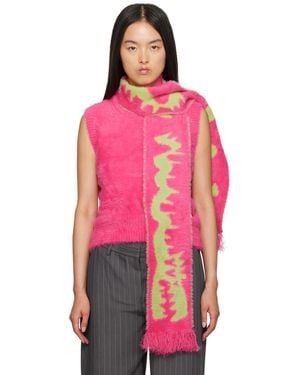 Charles Jeffrey Fluffy Scarf Vest - Pink