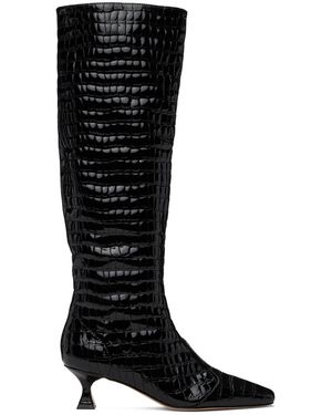 STUDIO AMELIA Bottes Maverick Noires En Cuir De Veau