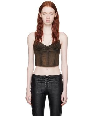Miaou Brown Kiko Denim Tank Top - Black