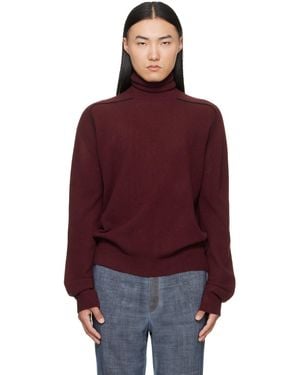 Maison Margiela Burgundy Virgin Wool Turtleneck - Red