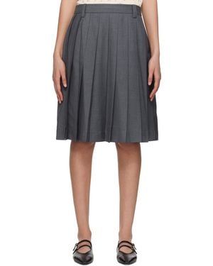 DUNST Pleats Midi Skirt - Black