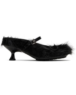 Simone Rocha Faux Fur Grip Mule Heels - Black