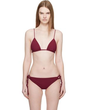 Jil Sander Haut De Bikini Rouge En Jersey À Sangle À Nouer Tressée - Rose