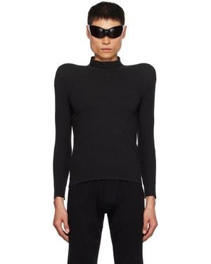 Balenciaga ブラック ラウンドショルダー タートルネック
