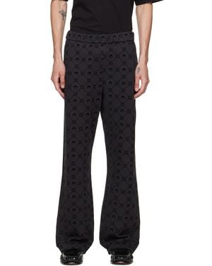 Marine Serre Moonogram Flocked Fleece Sweatpants - Black
