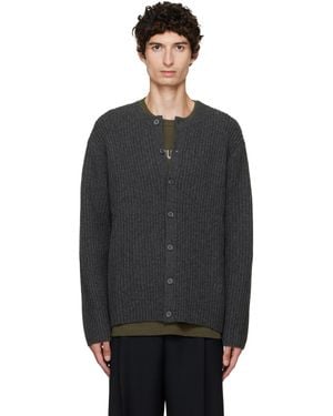 Helmut Lang Rib Crew Cardigan - Black