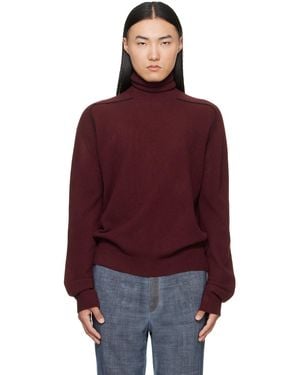 Maison Margiela Burgundy Virgin Wool Turtleneck - Red