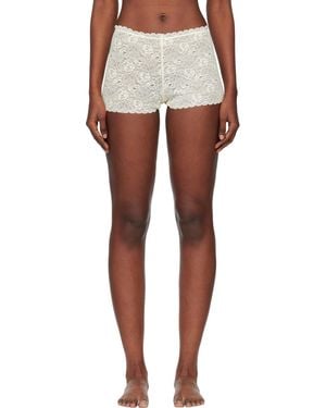 Fruity Booty Off- Meringue Lace Shortie Shorts - Natural