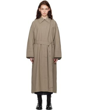 Co. Check Suiting Trench At - Black