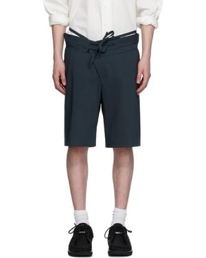 OTTOLINGER ネイビー Double Fold Suit ショートパンツ - ブラック