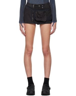 Hyein Seo Patchwork Waist Bag Miniskirt - Black
