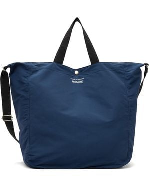 Comme des Garçons Cotton Nylon Grosgrain Tote - Blue