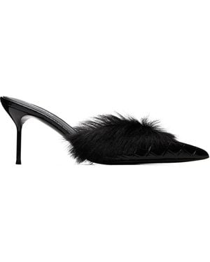 Paris Texas Lidia 70Mm Fur Heels - Black