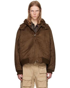 Engineered Garments Ll Faux-Suede Bomber Jacket - Brown