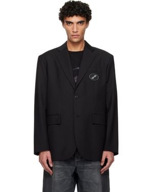 we11done Oversized Suit Logo Blazer - Black