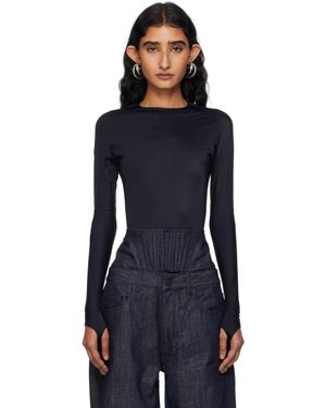Mugler ブラック Shoulder Logo ボディスーツ