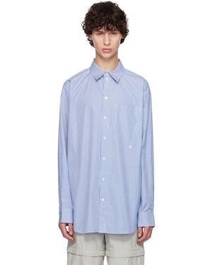 Helmut Lang ブルー オーバーサイズ ストライプ シャツ