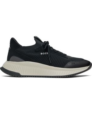 BOSS ネイビー Ttnm Evo ニット スニーカー - ブラック