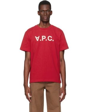 A.P.C. Standard Grand 'Vpc' T-Shirt - Red