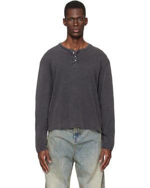 Stockholm Surfboard Club Faded Henley - Black
