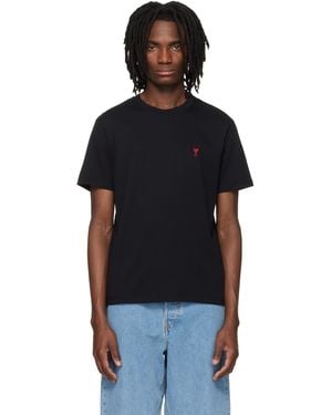 Ami Paris Cotton Ami De Coeur T-Shirt - Black